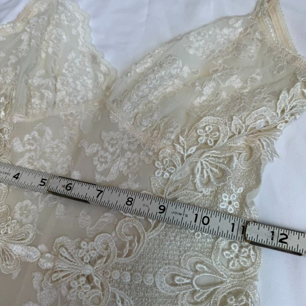 Y2K Claire Pettibone Coquette Chemise Slip Dress Babydoll Ivory Cream Lace - Picture 9 of 12